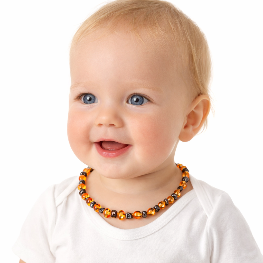 Baltic Amber Butterscotch & Dark Honey Toned Baby Teething Necklace
