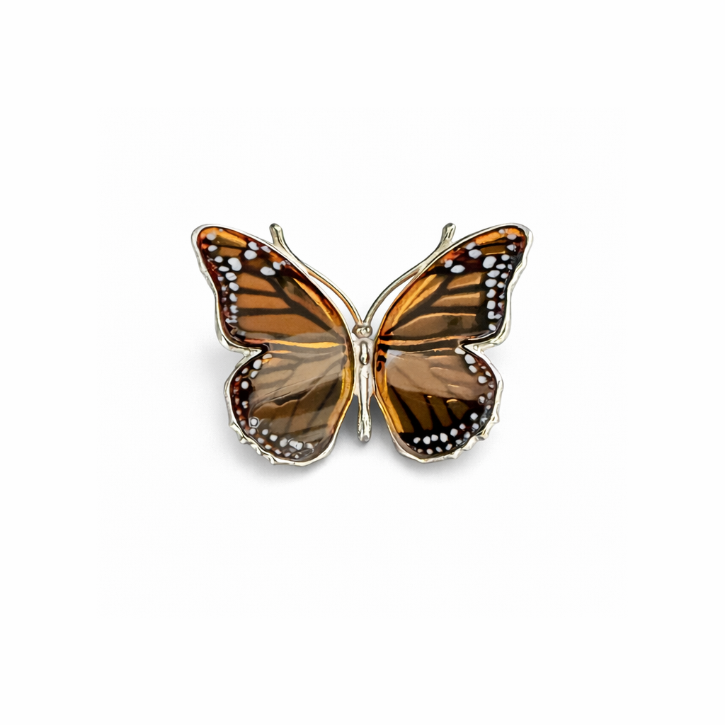 Monarch Butterfly Amber Pendant