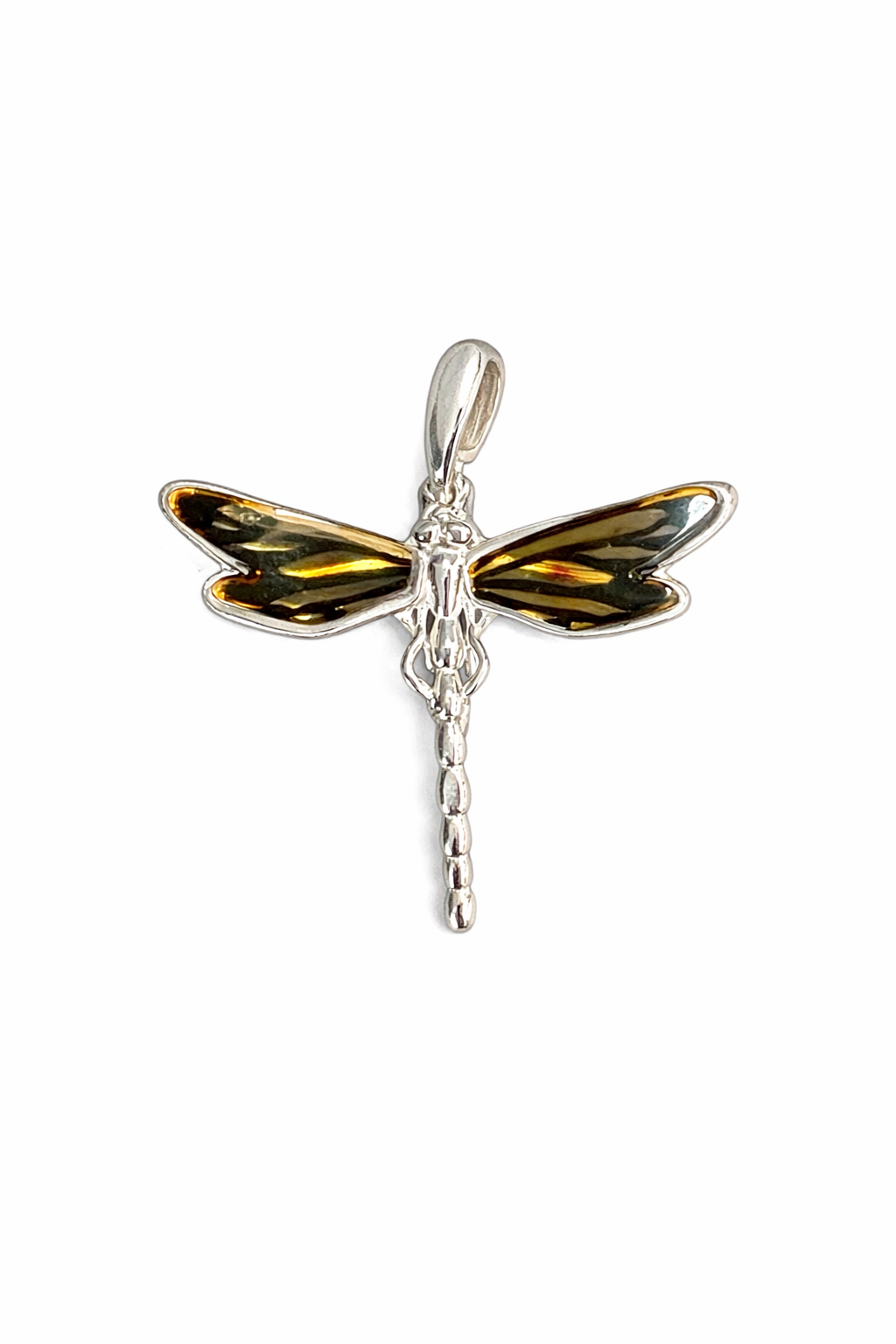 Amber Dragonfly Pendant