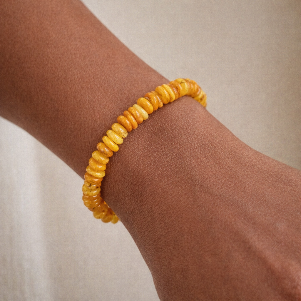 Golden Baltic Amber Chip Bracelet
