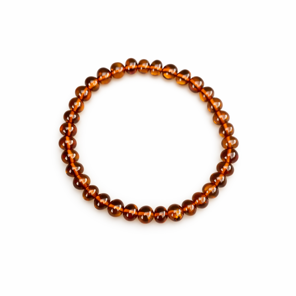 Cognac Baltic Amber Bead Bracelet