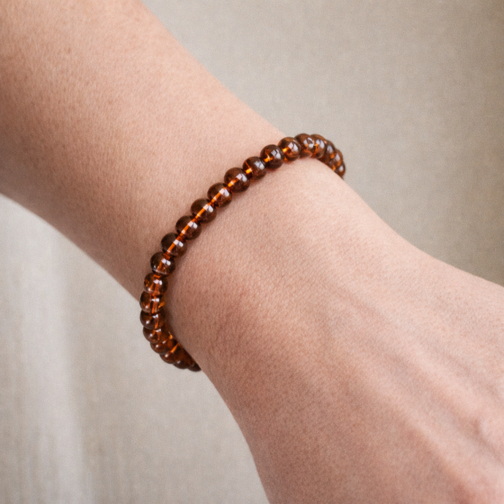 Cognac Baltic Amber Bead Bracelet