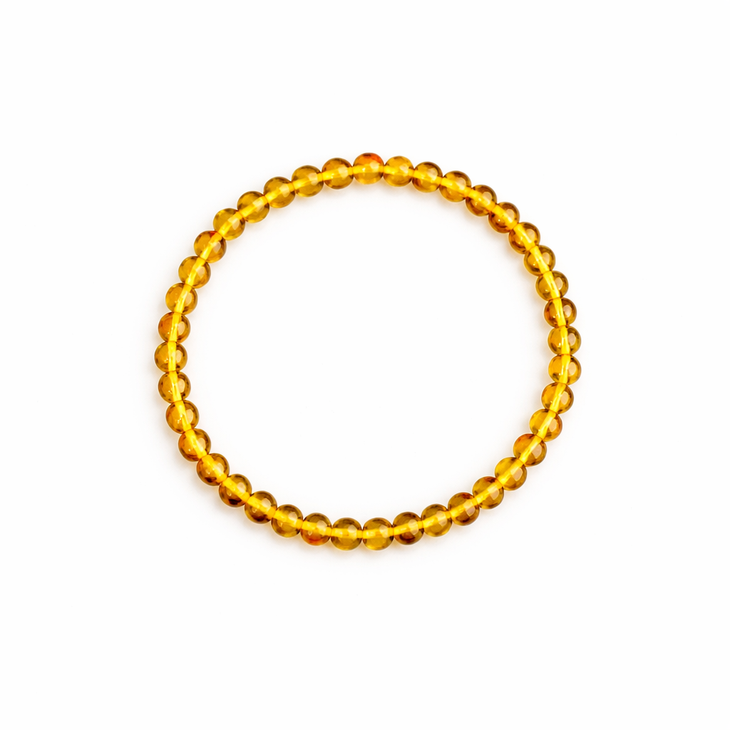 Golden Baltic Amber Bead Bracelet