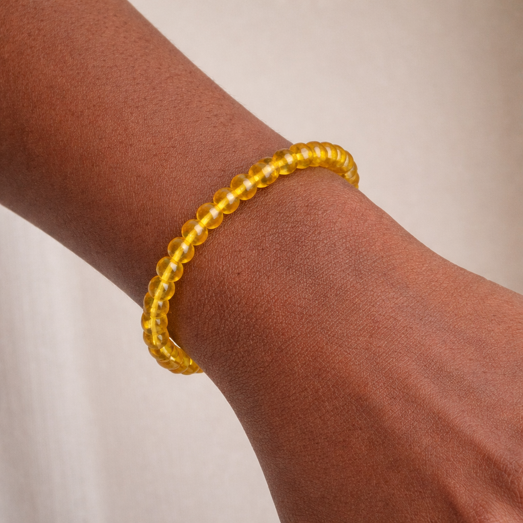 Golden Baltic Amber Bead Bracelet