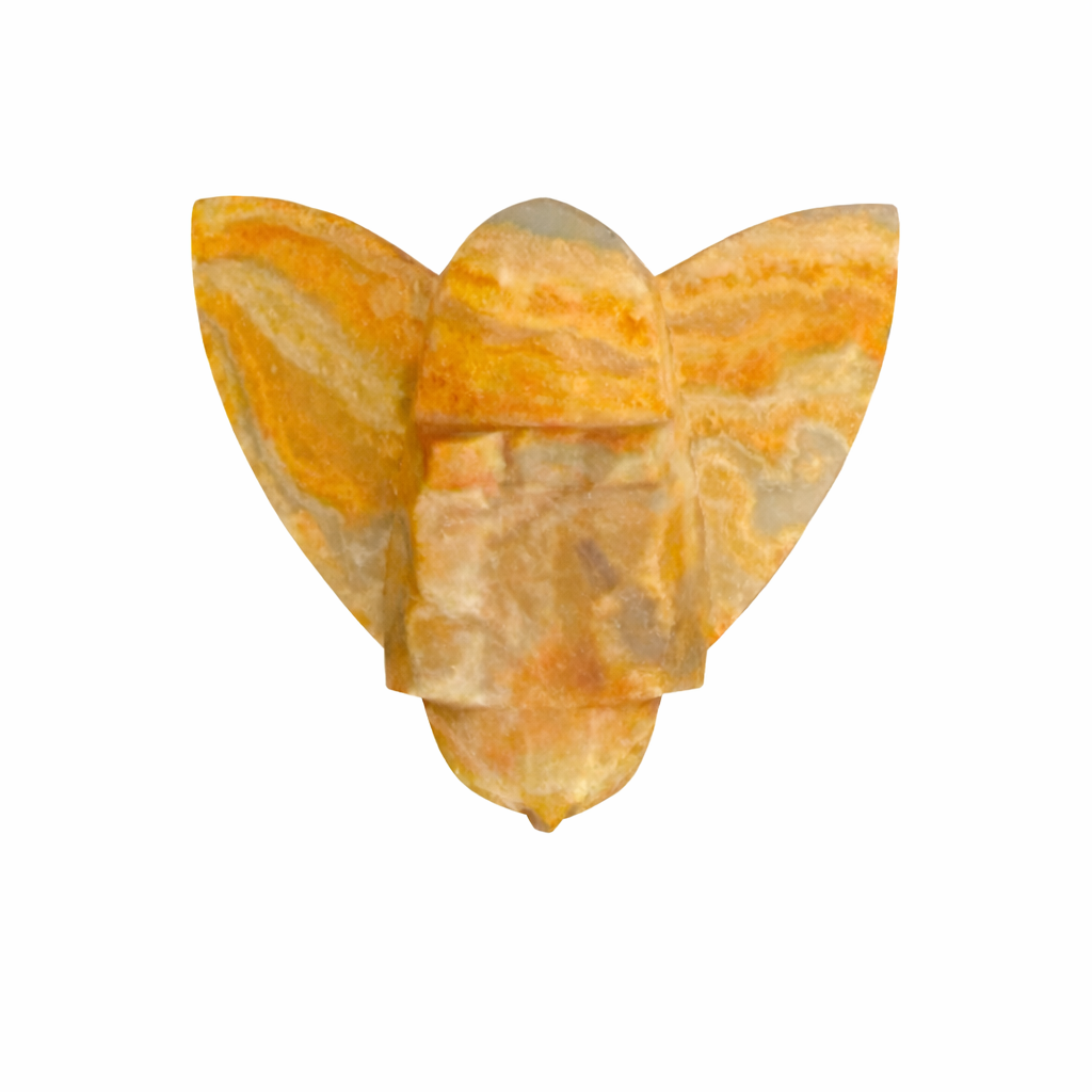 Hand Carved Bumble Bee Agate Stone