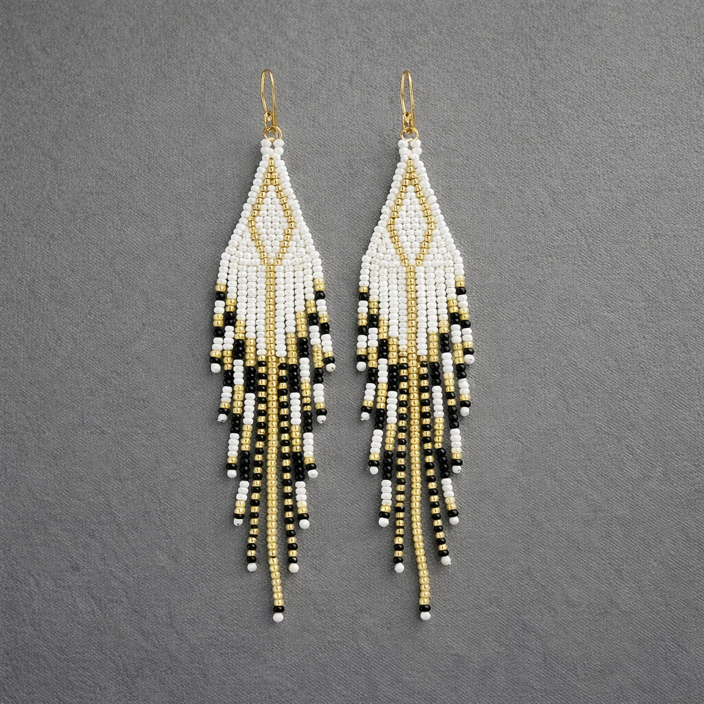 Golden Eclipse Fringe Earrings