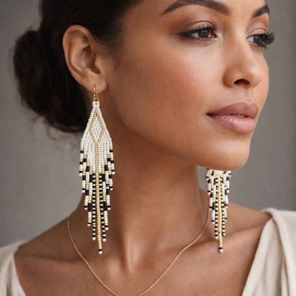 Golden Eclipse Fringe Earrings