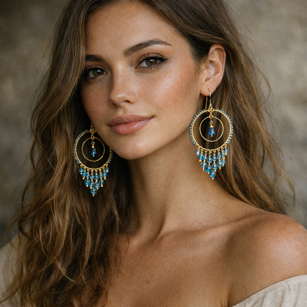 Indigo Chandelier Earrings