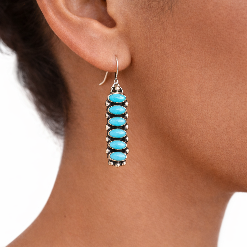 Turquoise Ladder Drop Earrings