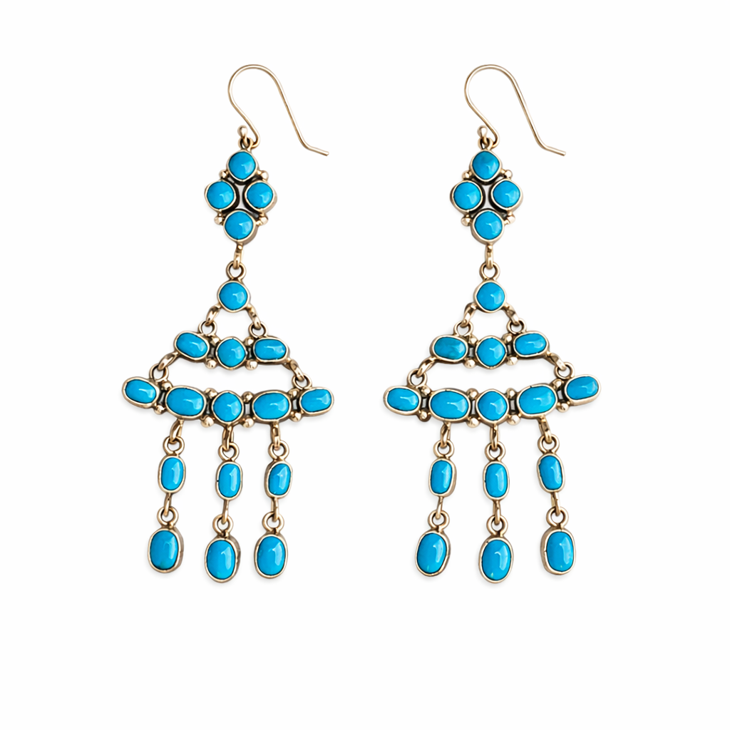 Turquoise Cascade Chandelier Earrings