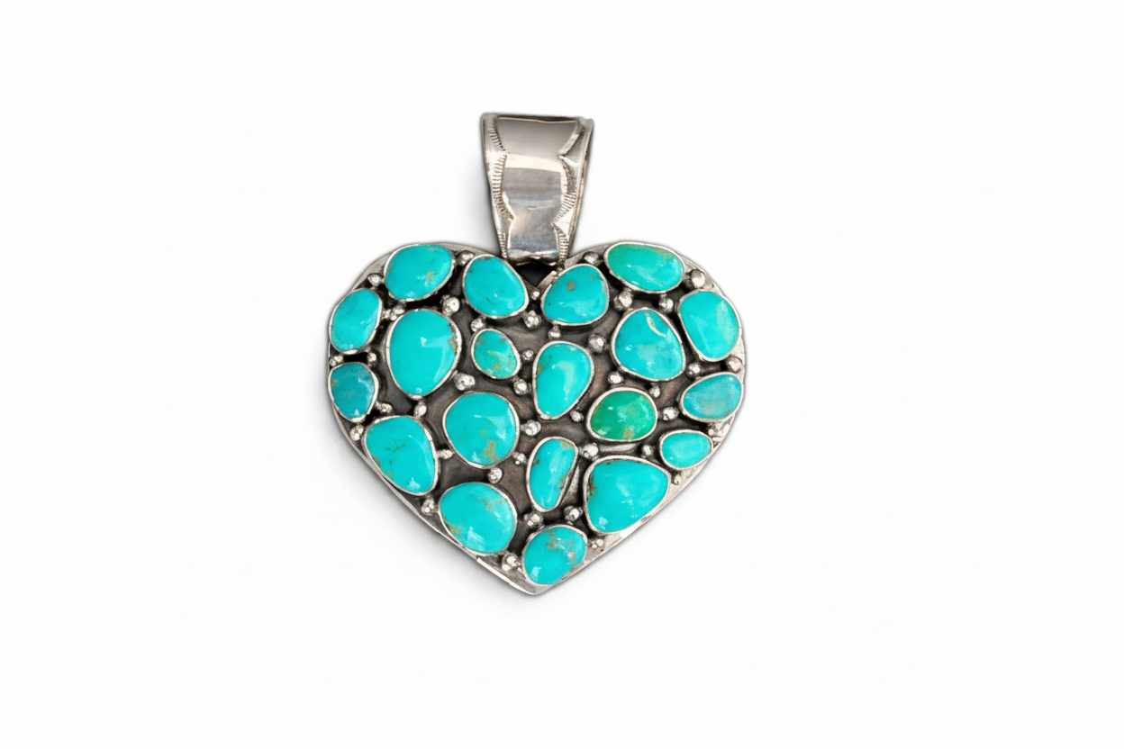 Turquoise Heart Statement Pendant