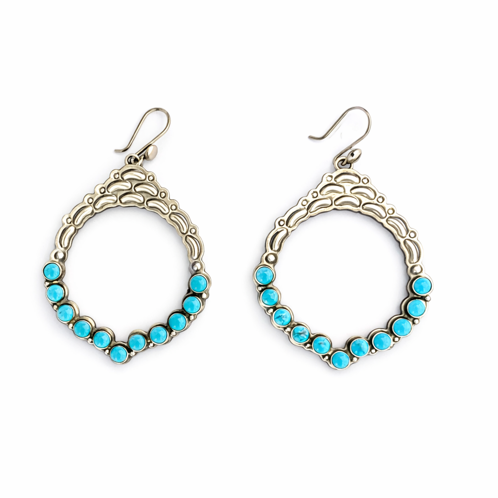 Turquoise Halo Statement Earrings