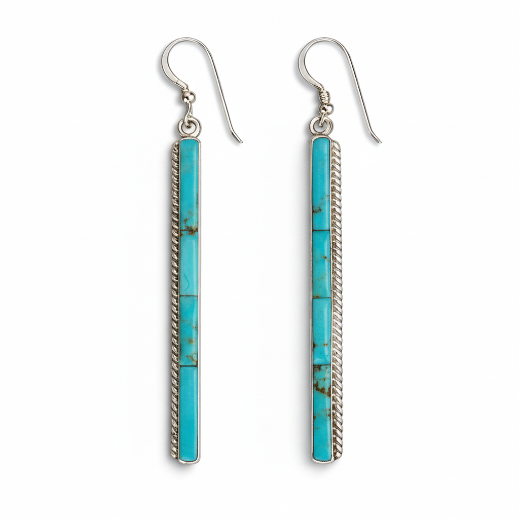 Turquoise Bar Drop Earrings