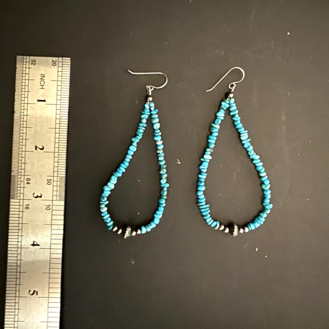 Turquoise Teardrop Beaded Earrings