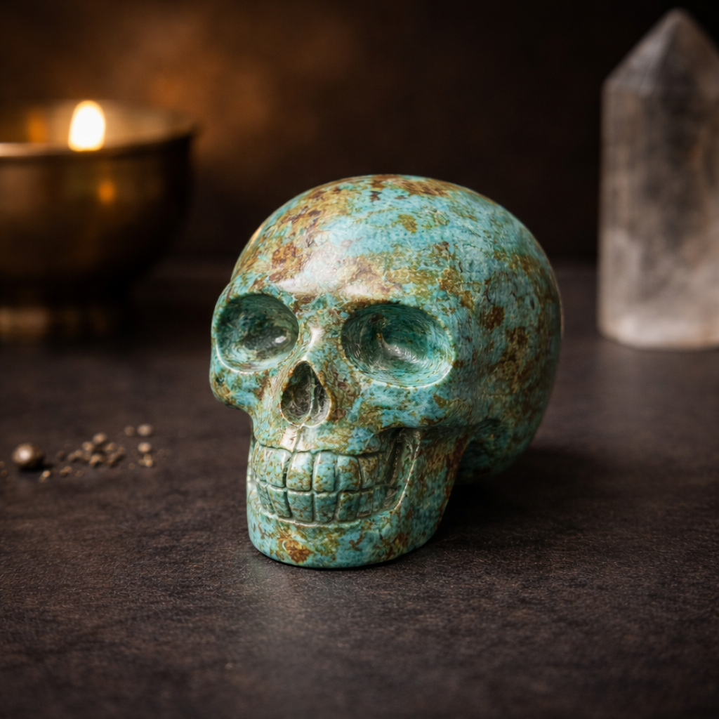 Turquoise Skull Carving