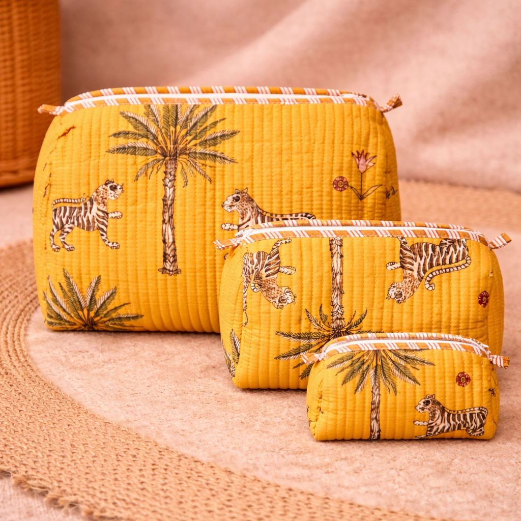 Sunshine Jungle Artisan Travel Pouch Set