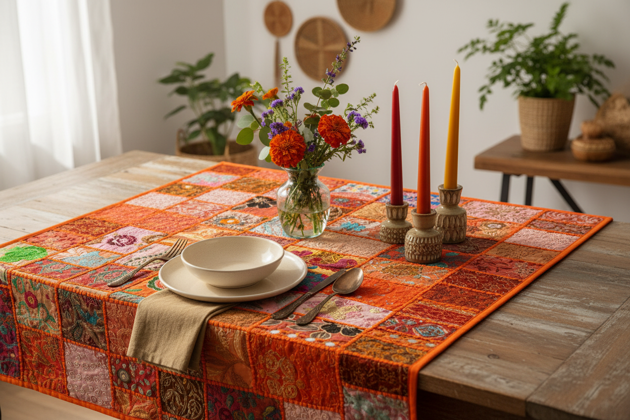Desert Marigold Aari Patchwork Textile