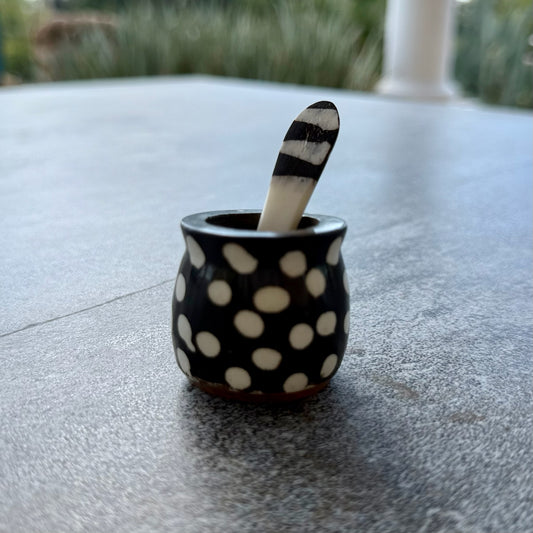 Mini Horn Spice Dish w/ Spoon