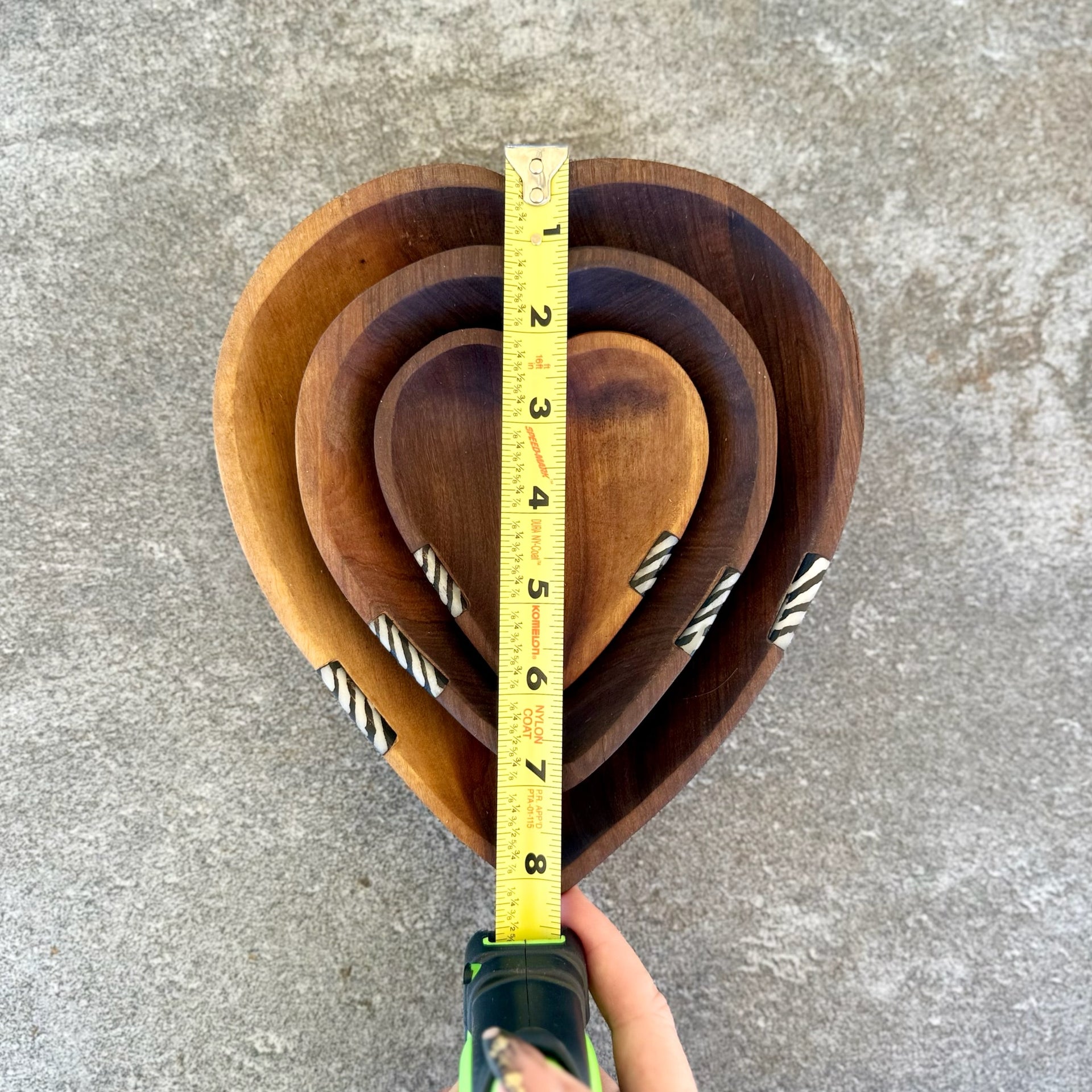Heart Trio Wood Dish Set