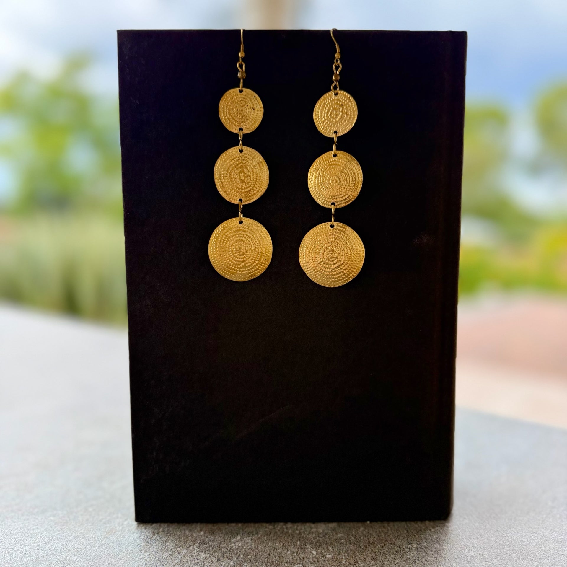 Asili Trio Brass Kenyan Earrings