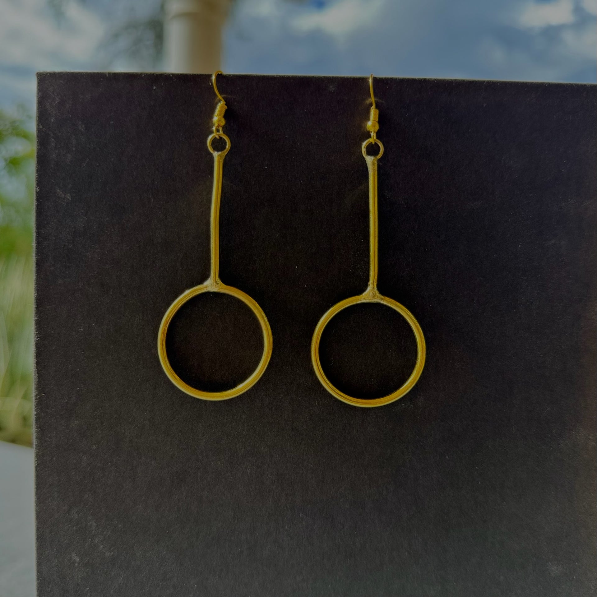 Duara Drop Kenyan Brass Earrings