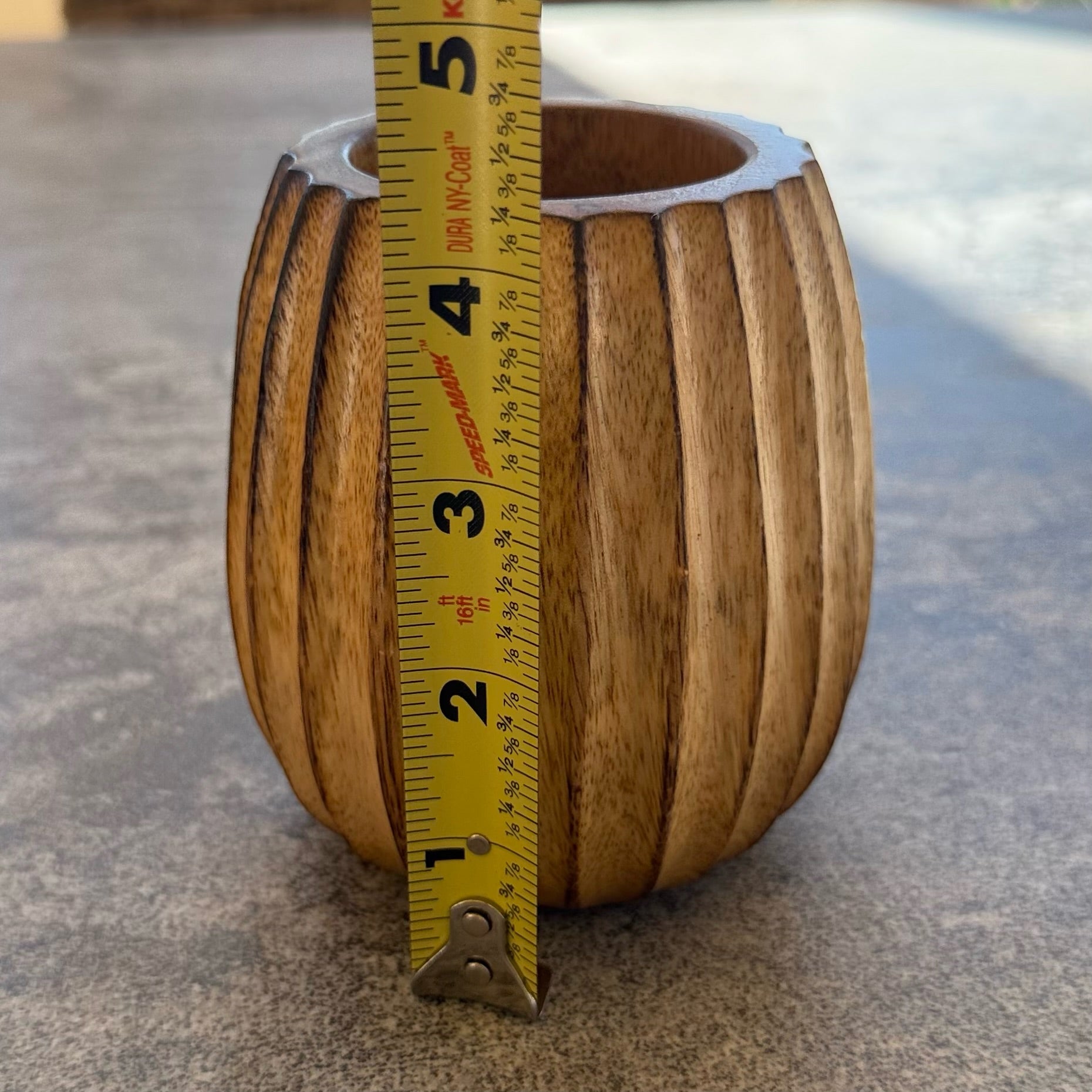 Thai Hand-Carved Mango Wooden Vase