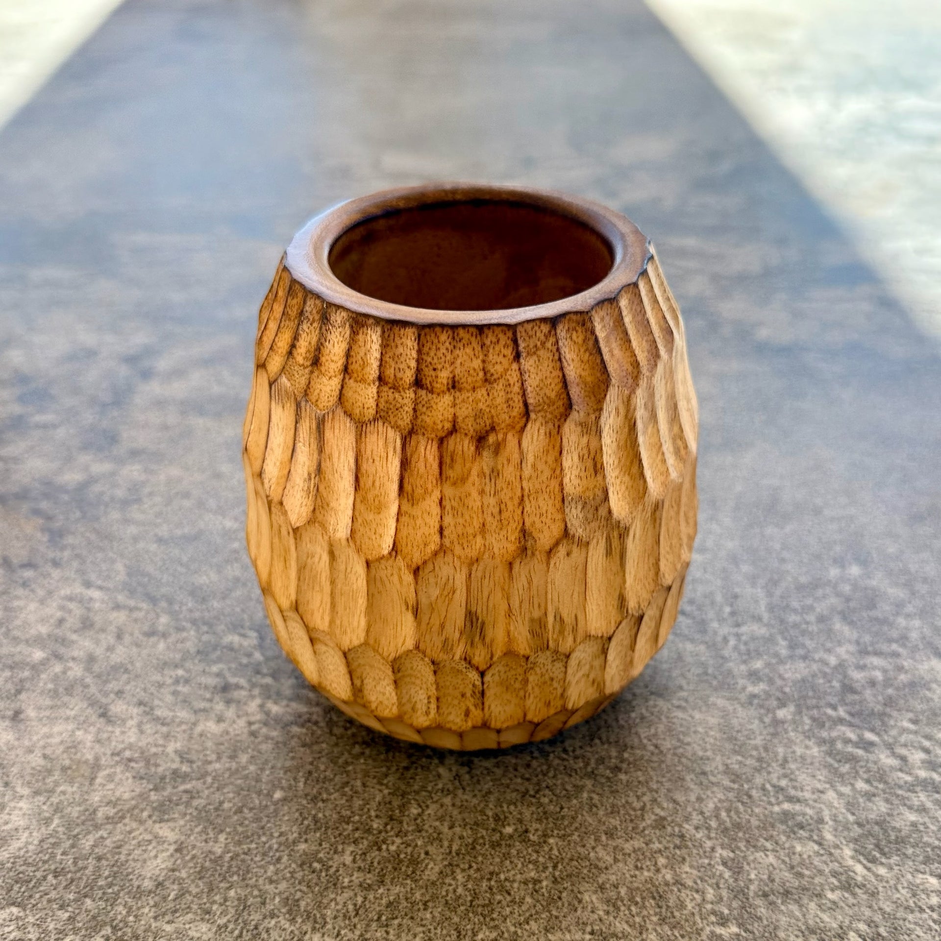 Thai Hand-Carved Mango Wooden Vase