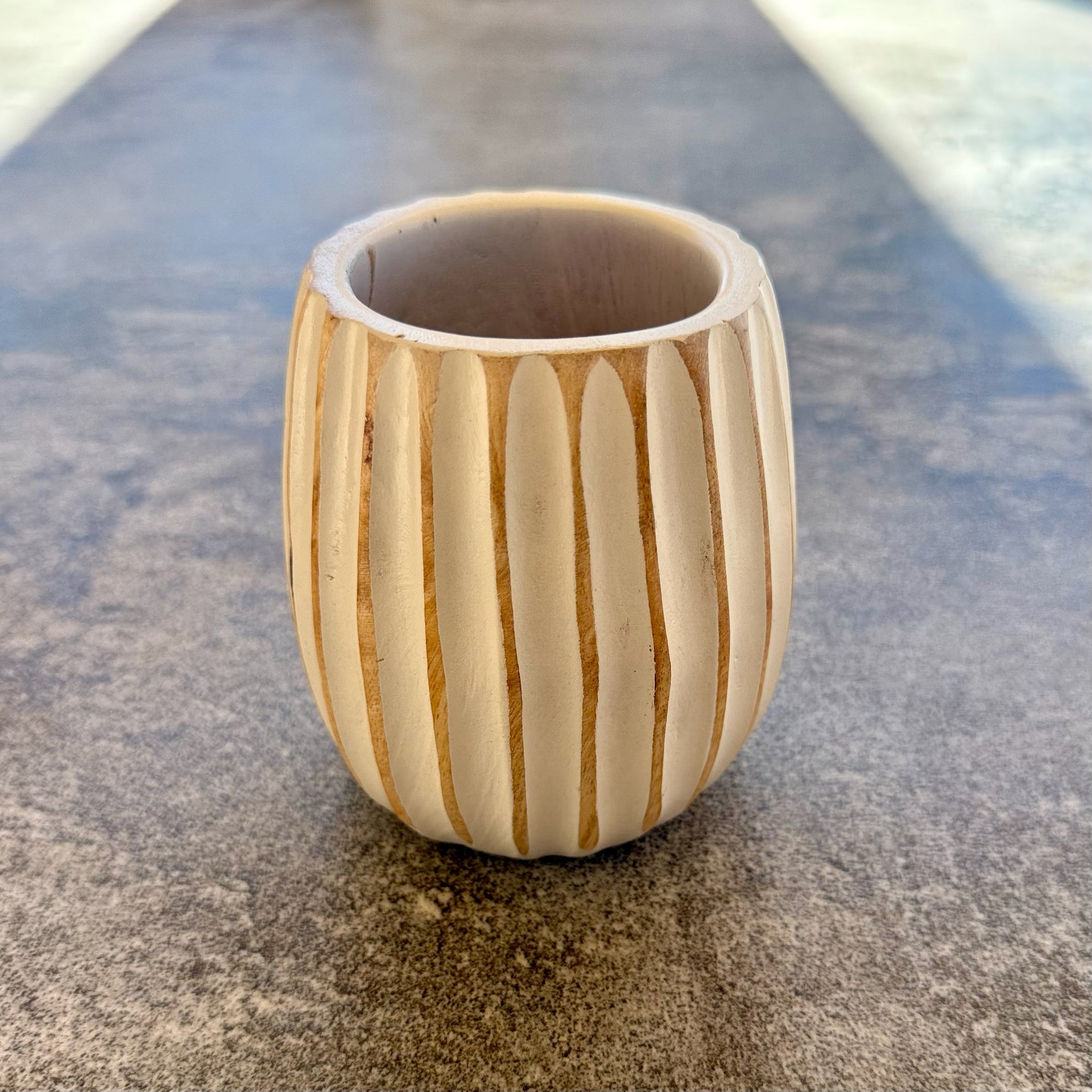 Thai Hand-Carved Mango Wooden Vase