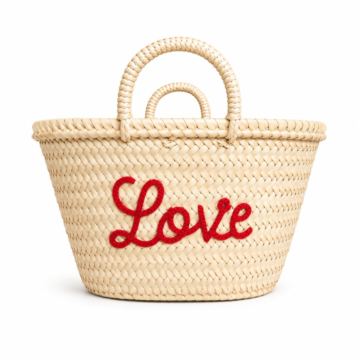 Handwoven Moroccan Palm Leaf Gift Basket