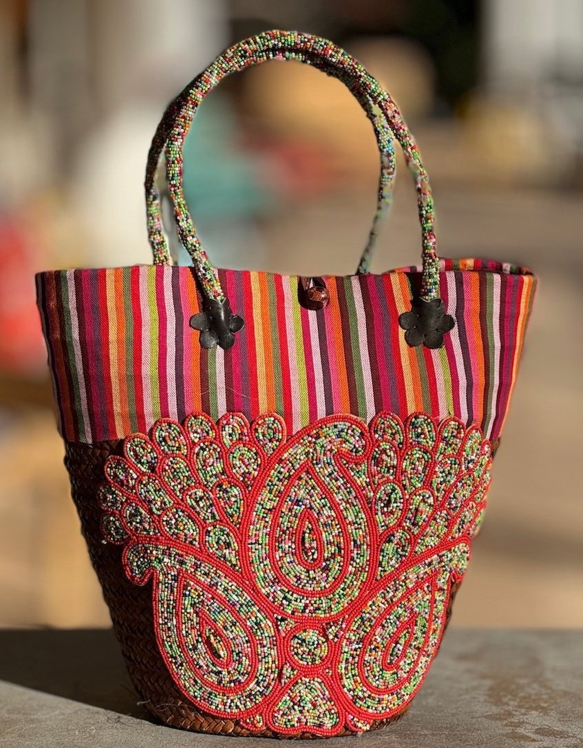 Rattan Mikeka Traditional Handbag (Hand Beaded & Woven) - World Love Global