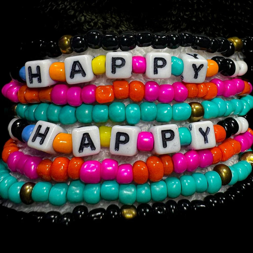 Stackable Bracelets - HAPPY