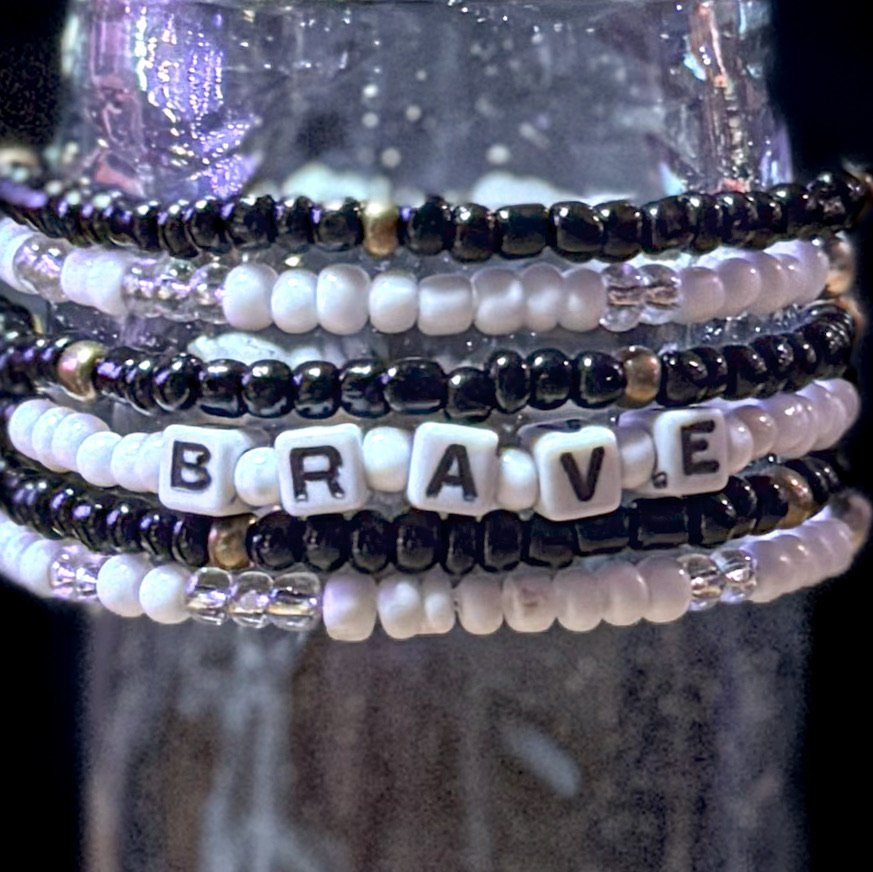 Stackable Bracelets - White and Silver
