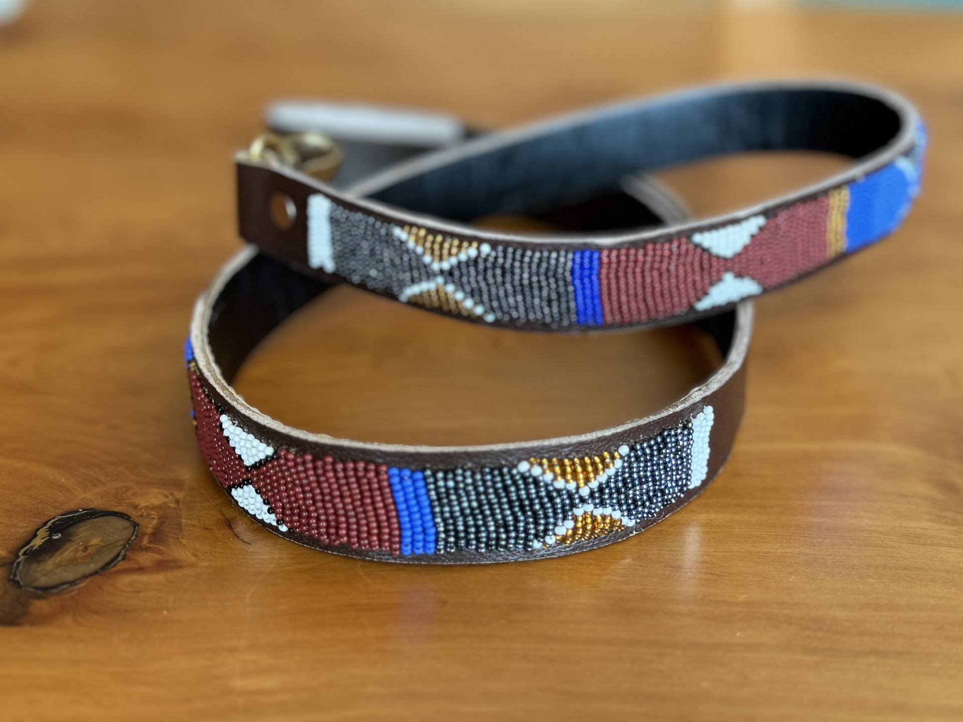 I Love You Hand Beaded Dog Leash