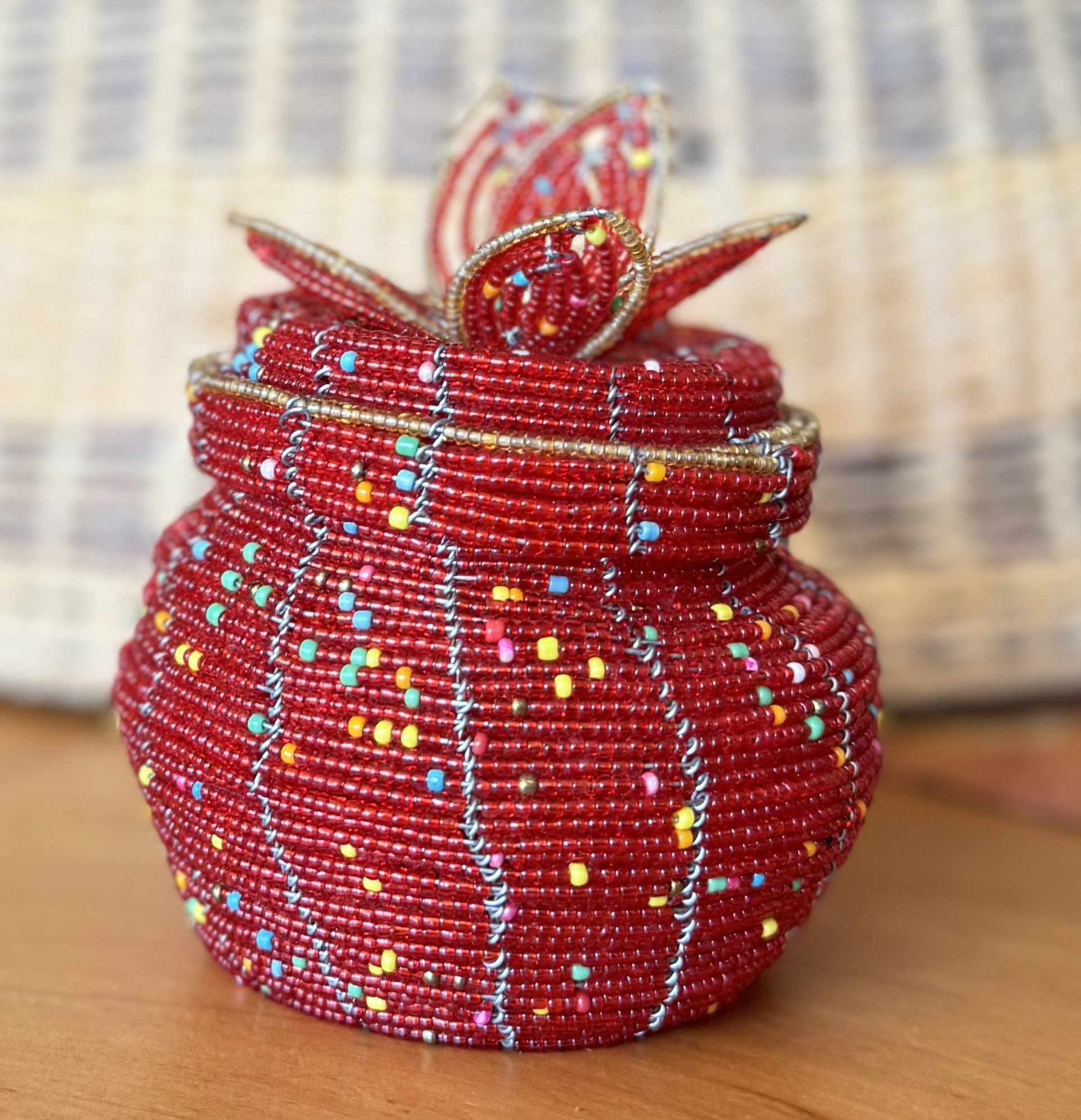 Handmade Beaded Jars With Lid