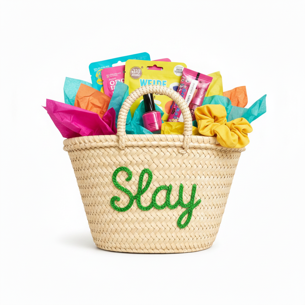 Slay Green fun beauty gift basket